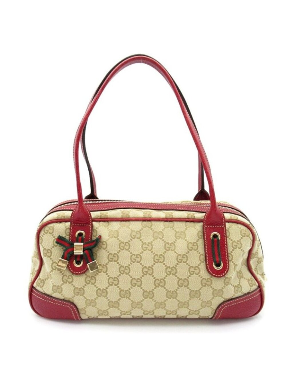 Gucci Princy Mini Boston Bag GG Canvas Tote Beige
